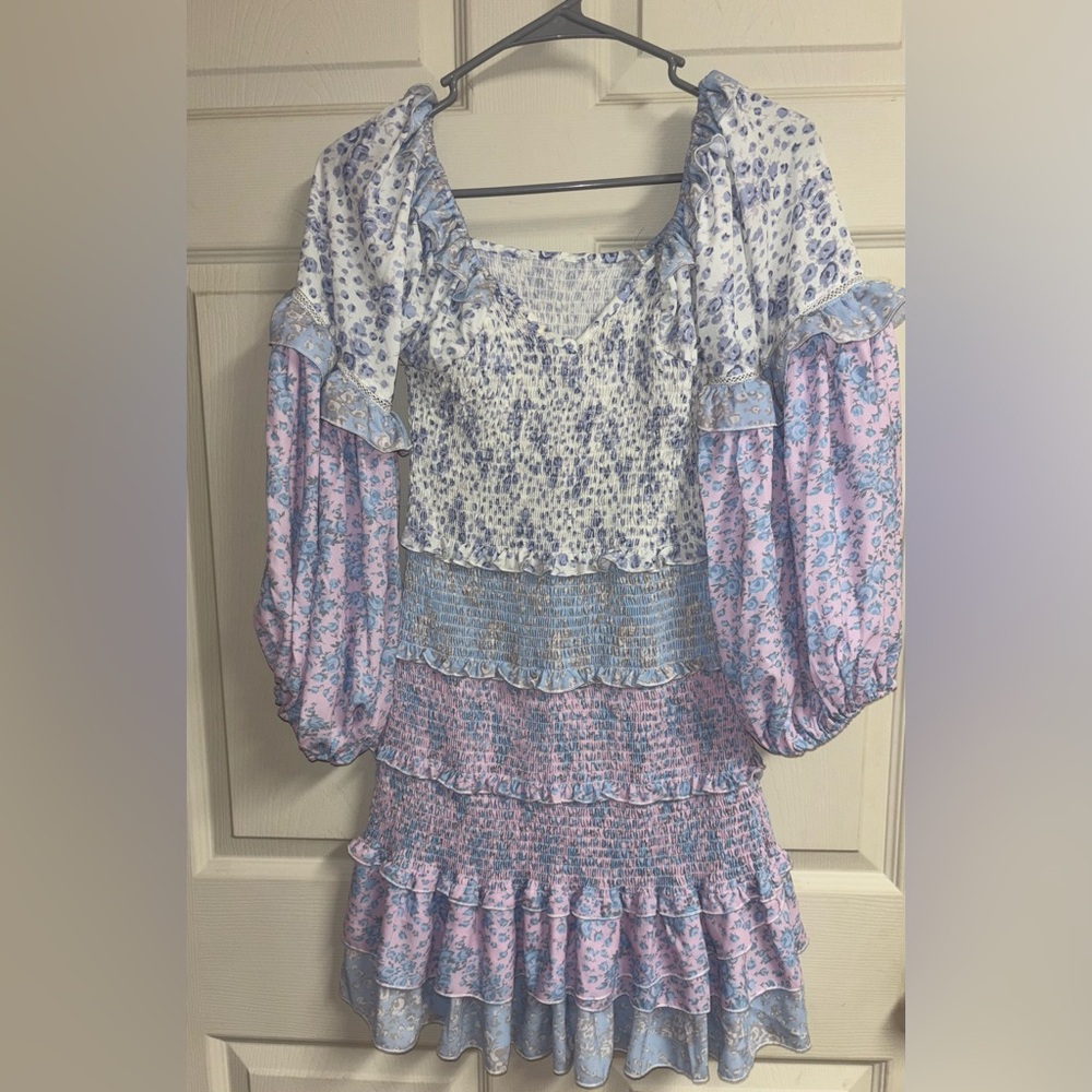Floral Smocked Dress with Puff Sleeves